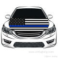 Thin Blue Line USA car hood Flag 100% Elastic Fabrics Can be Washed 100*150cm